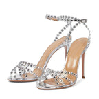 Sequined Crystal Spike High heels