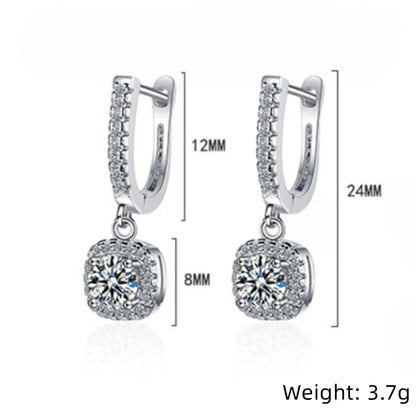 2CT Moissanite Huggie Hoop Earring for Women Lab Created Diamond 925 Sterling Silver Dainty Hoop Dangle Earring Fine Jewelry