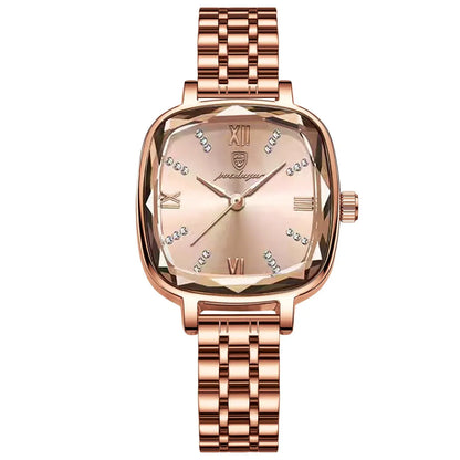 POEDAGAR High Quality Luxury Women Watch Stainless Steel Square Waterproof Quartz Ladies Wristwatches Dress Elegant Femme Clocks