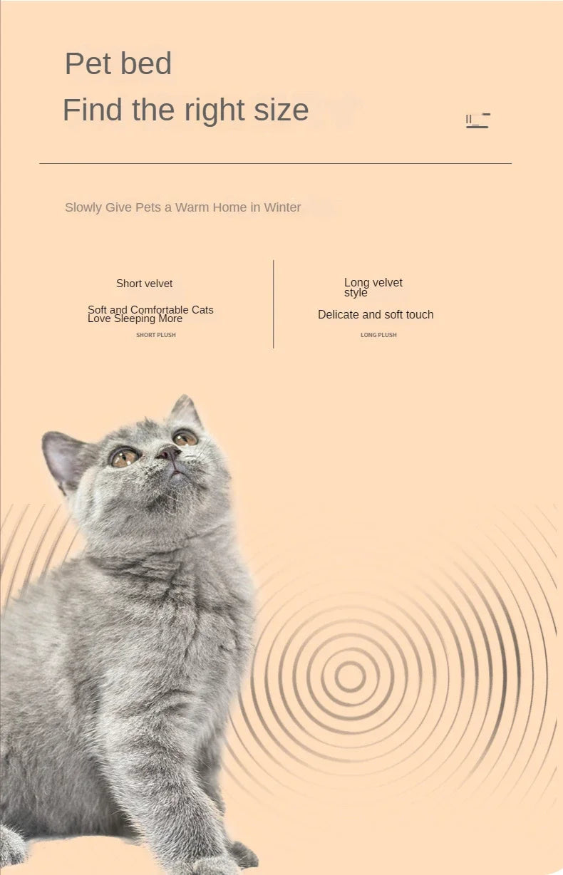 Winter Soft Plush Pet Round Bed