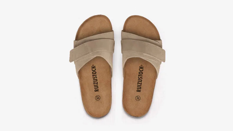 Summer Flat Cork Slipper Softwood Beach Casual Nubuck  Platform Shoes