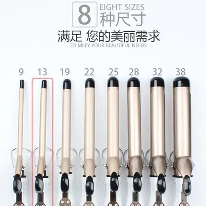 Temperature Setting Electric Hair Curler Long Curling Tong Wand 9-38mm Professional Hair Curling Iron LCD Screen