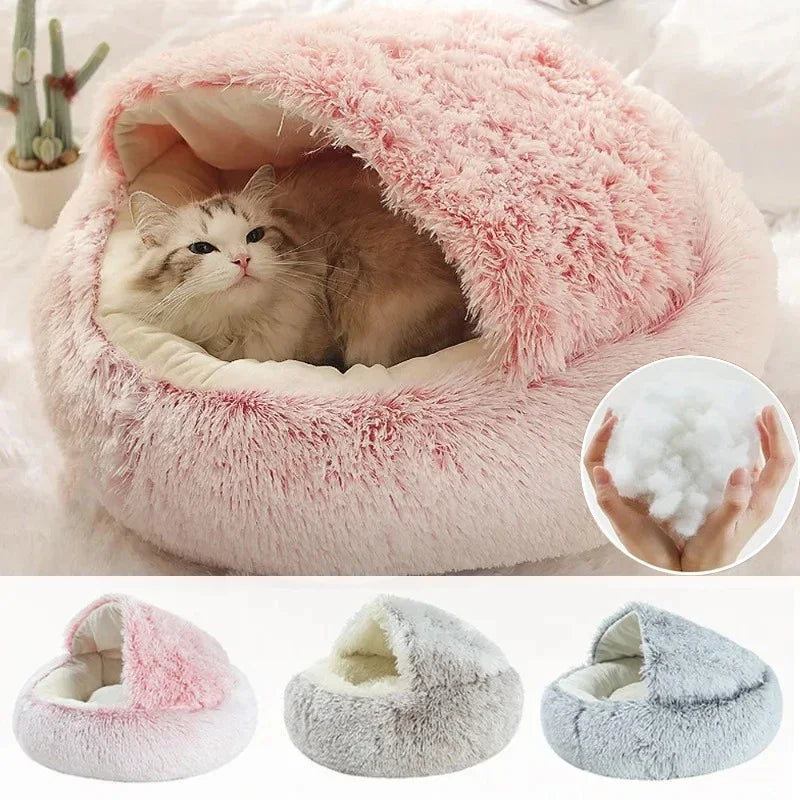 Winter Soft Plush Pet Round Bed