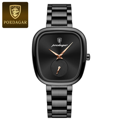 POEDAGAR Luxury Ladies Watch Stainless Steel Waterproof Quartz Watch for Woman High Quality Female Clock Elegant Women's Watches