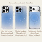 Pale Blue Star Shower iPhone Case Magnetic Tough Double Layer Cover