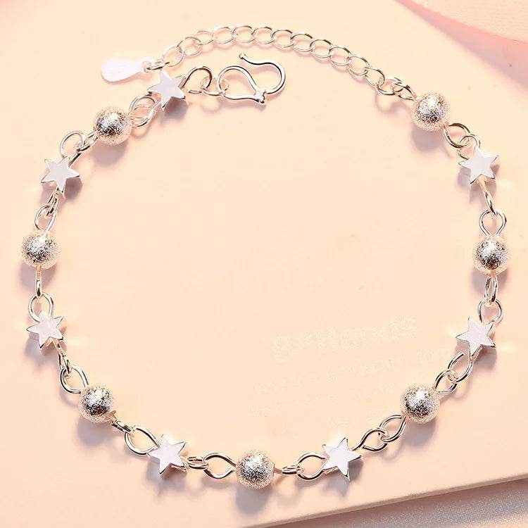 925 Sterling Silver Bracelet Partial Pearls Knots Bracelet for Women Simple Fashion Party Wedding Jewelry Girl Birthday Gifts - Imbasat