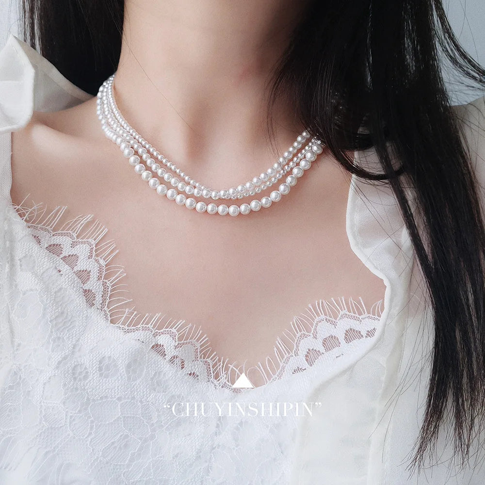 White Pearl Chokers Necklace