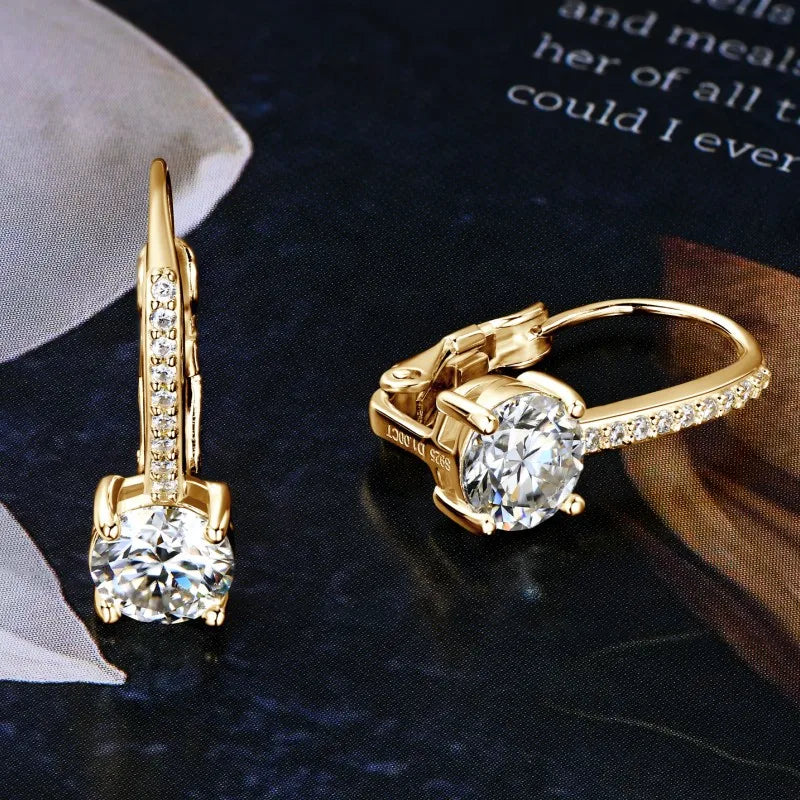 6.5mm D Moissanite Clip On Earrings 925 Sterling Silver