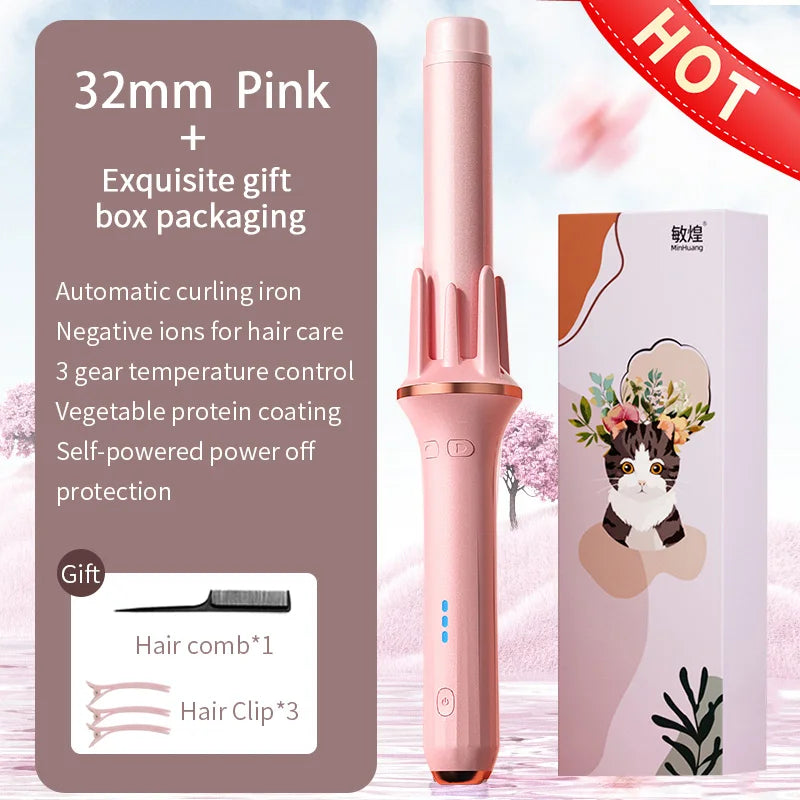 Hair Curler 28/32mm Automatic Hair Curler Large Wave Curling Iron Tongs Temperature Adjustable Anion Fast Heating Styling Curler