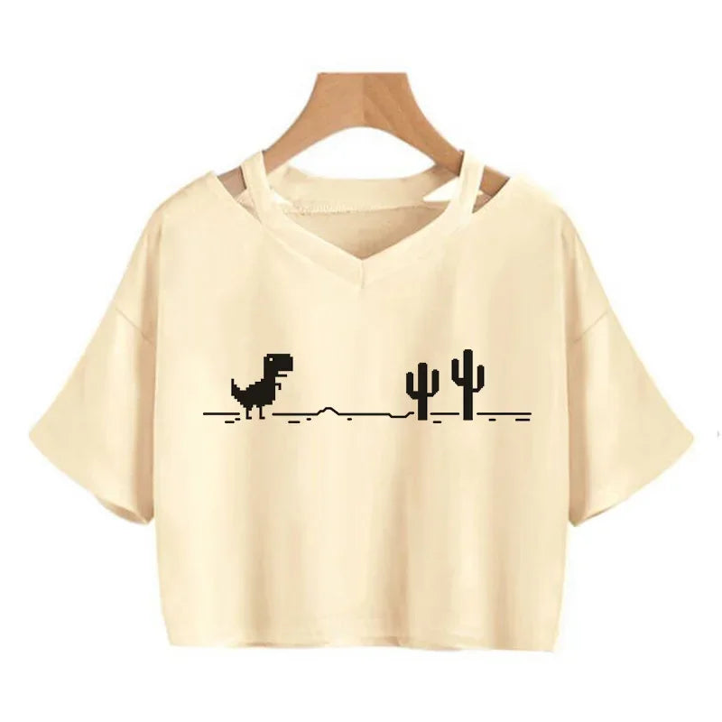 T-Shirt Harajuku Gothic Cropped Graphic Korean Style