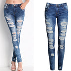 High Waist Ripped Jeans for Women Skinny Black White