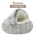 Winter Plush Pet Cat Bed Round