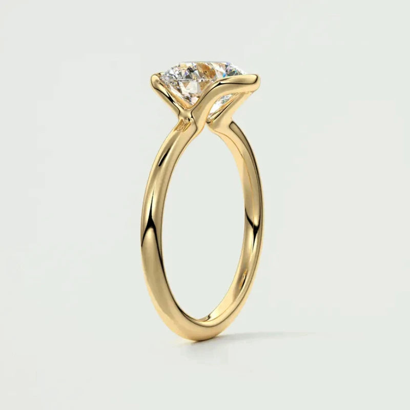 18k Gold Plated Wedding Ring 1.0CT D Color Moissanite Solitaire Ring
