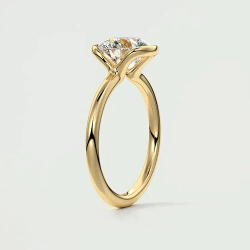 18k Gold Plated Wedding Ring 1.0CT D Color Moissanite Solitaire Ring