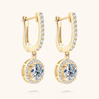 Anziw 2023 Women Hoops 925 Silver Gold Drop Earrings Dangle Moissanite