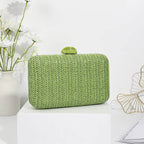 Weave Straw Evening Clutch Bags for Women Summer Party Fashion Shoulder Bags Luxury Purse Hadbags Wedding Bridal Clutches Sac - Imbasat
