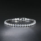 Anziw 3mm D Color VVS1 Moissanite Bracelet 925 Silver