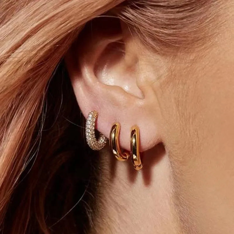 Anziw Micro Paved Full Moissanite Hoops Earrings Silver 925 Dazzling Diamond