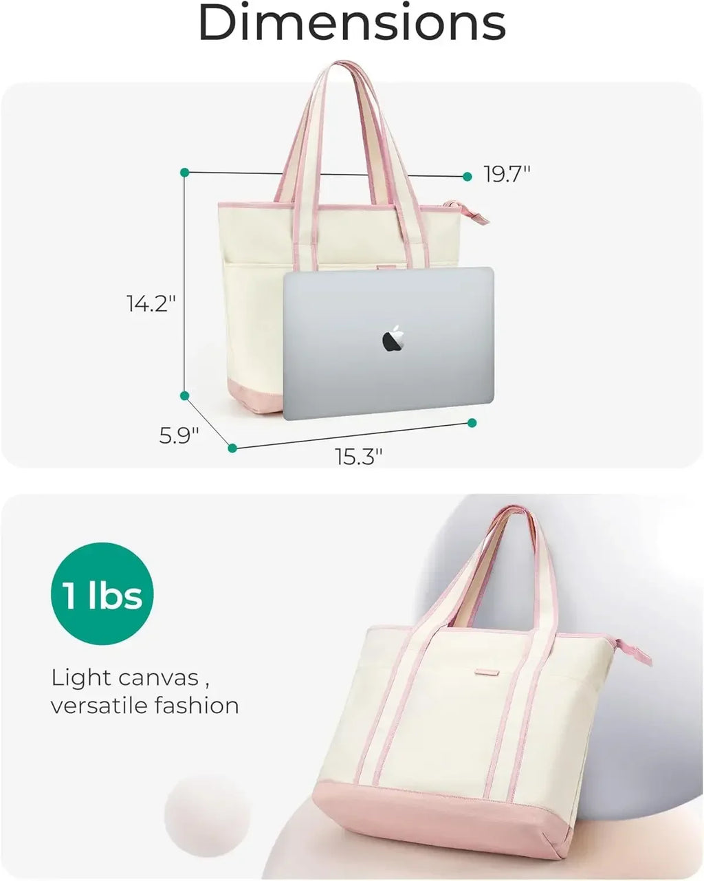 BAGSMART Women's Canvas Tote Bag