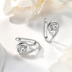 Anziw Infinity Earrings 925 Silver Hoops with 5mm 0.5ct D Moissanite