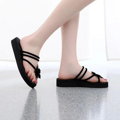 Summer Women Slippers Outdoor Light Weight Cool Shoes Indoor House Ladies Flat Flip-flop Black Non-slip Basic Home Sandals