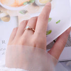 Anziw Classic 0.5ct Moissainte Gold Color Bands 5mm Lab Diamond