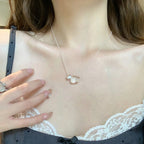 925 Silver Pearl Simple Elegant Thin Chain Pendant Necklace