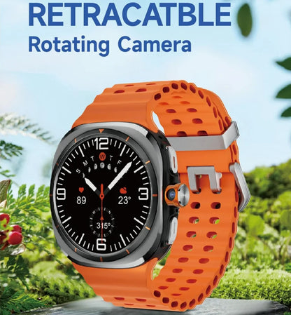 BW Watch 7 Ultra Android Smart Watch 4G SIM Card 1.508''AMOLED Rotating Camera GPS WIFI Google Play Global Call Large Memory