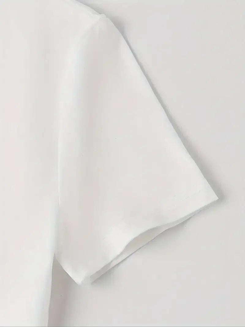 Cat Coffee O-Neck T-shirts Summer