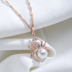 Kinel Hot Punk Spider Pearl Pendant Necklace
