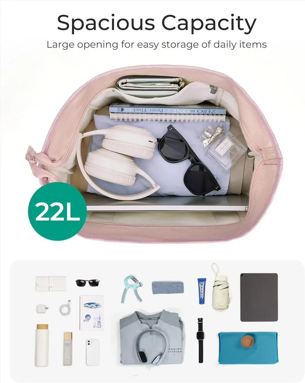 BAGSMART Women's Canvas Tote Bag