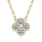 IOGOU 3.0mm D Moissanite Diamond Clover Pendant Necklace 925 Sterling Silver