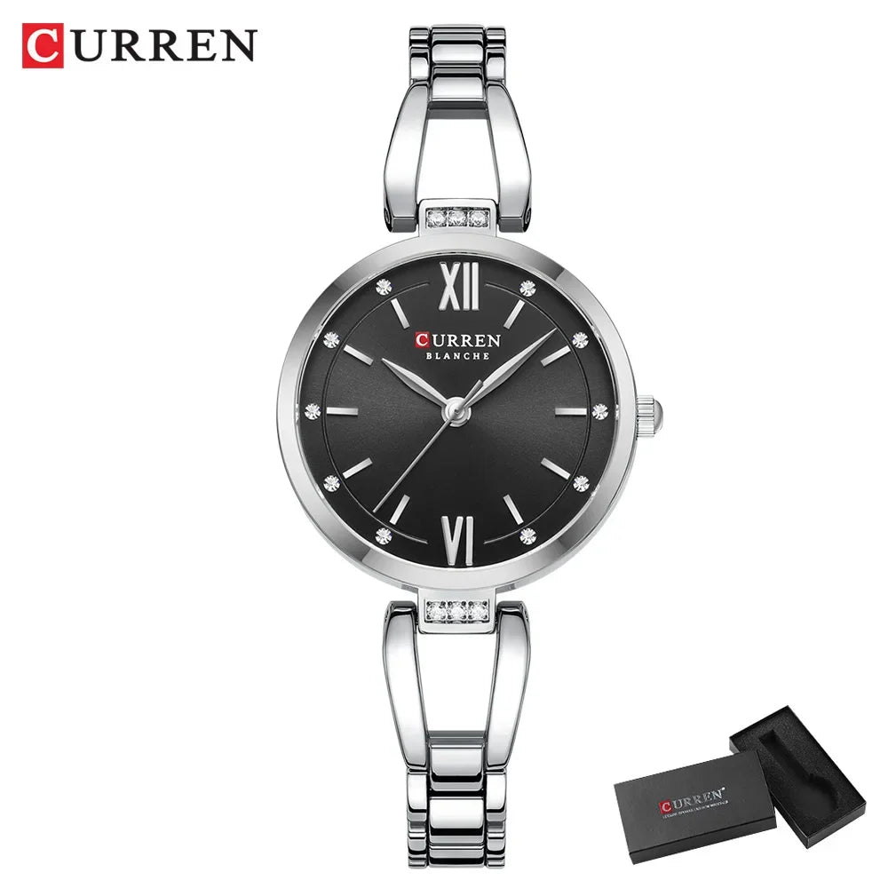 CURREN Luxury Watch For Woman High Quality Diamond Ladies Quartz Watch Waterproof Stainless Steel Women Watches reloj+box