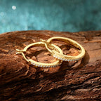 Anziw Classic Real Moissanite Hoop Earrings 925 Silver 18K Gold Plated Clip Earrings