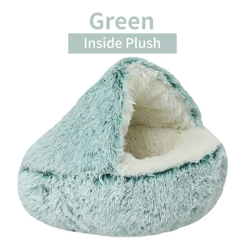Winter Soft Plush Pet Round Bed