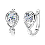 Anziw Infinity Earrings 925 Silver Hoops with 5mm 0.5ct D Moissanite