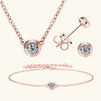 Lnngy 3mm 0.1ct Moissanite Diamond Necklace Bracelet Stud Earring