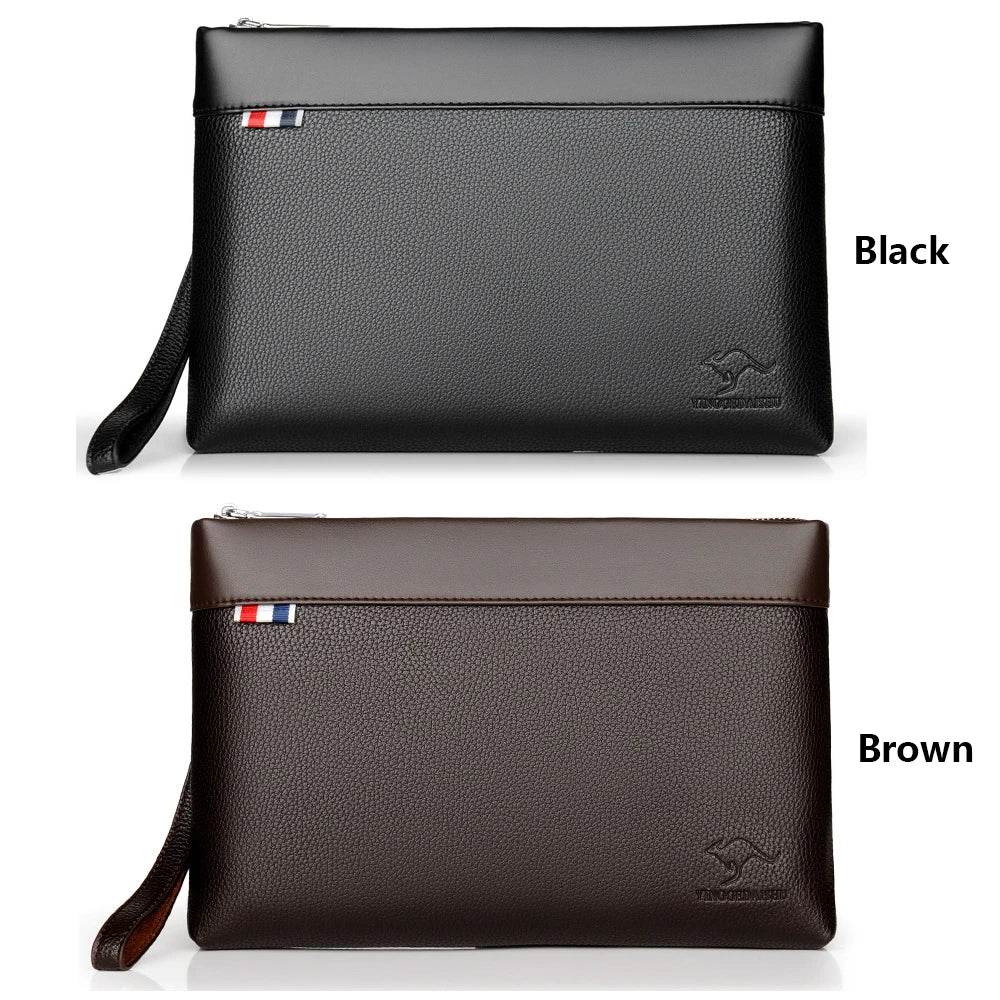 Large Capacity Leather Clutch Bag for Men, Luxury Handbag for Phone, Famous Brand Pouch for Boy, Wallet, Designer, 2024 - Imbasat