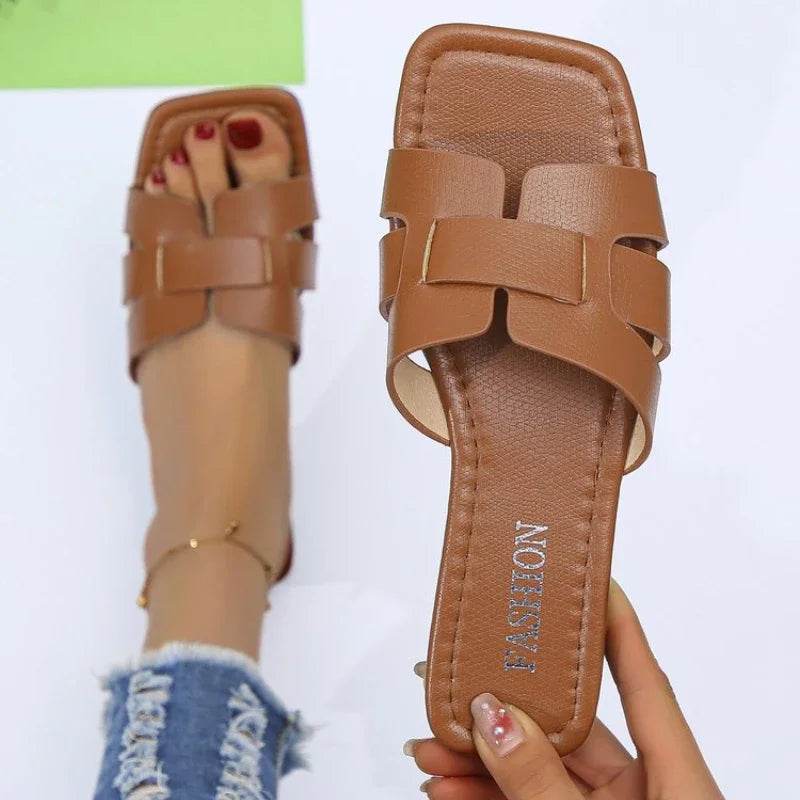 Summer Slipper Women Shoes Ladies High Quality Slides Sandals Womens Shoes New Fashion Design Beach Flat Shoes Female Slippers - Imbasat