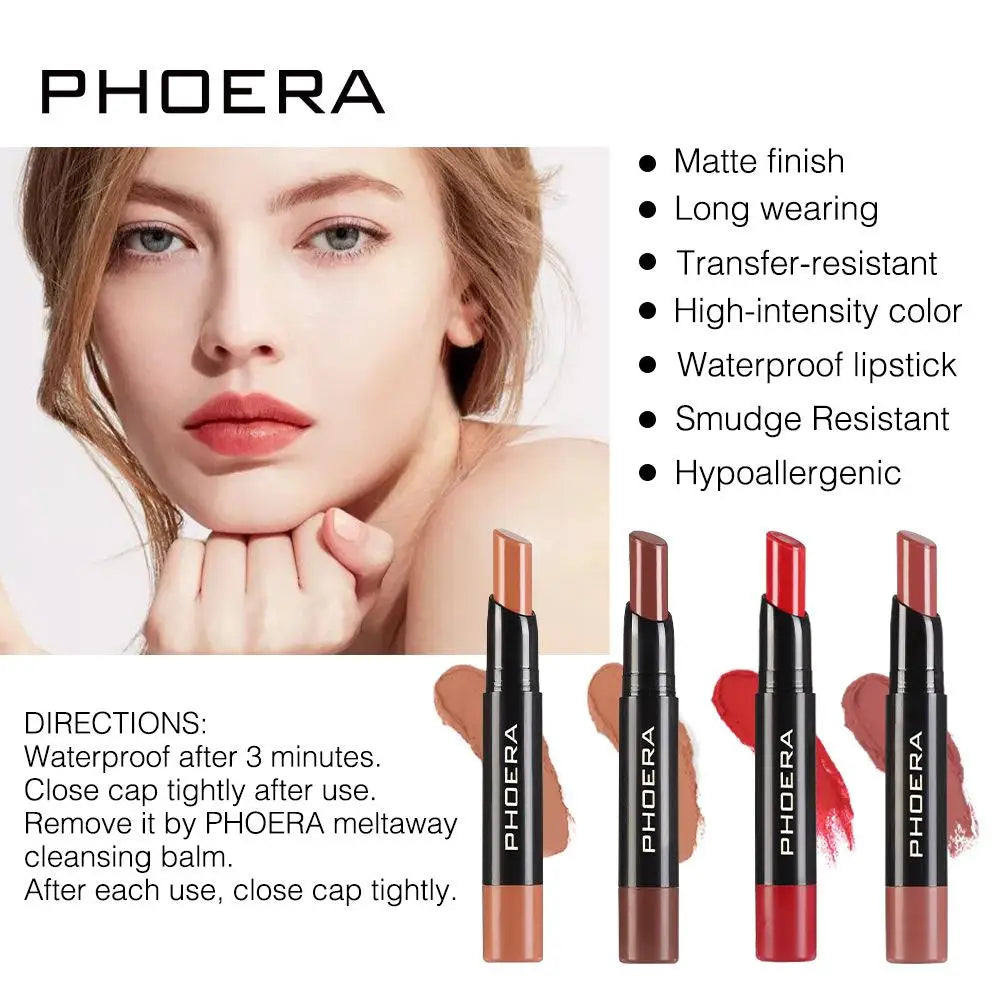 PHOERA 8 Colors Lipstick Matte Long Lasting