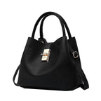 Woman Shoulder Bag Large Capacity Handbag Women Crossbody Bag Lychee Pattern PU Portable Bucket Bag Ladies Messenger Bags - Imbasat