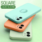 Liquid Silicone Magnetic Ring iPhone Case Shockproof Back Cover