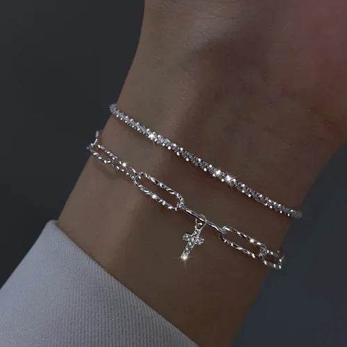 925 Sterling Silver Bracelet Partial Pearls Knots Bracelets for Women Fashion Luxury Design Bead Charm Bracelet Party Jewelry - Imbasat