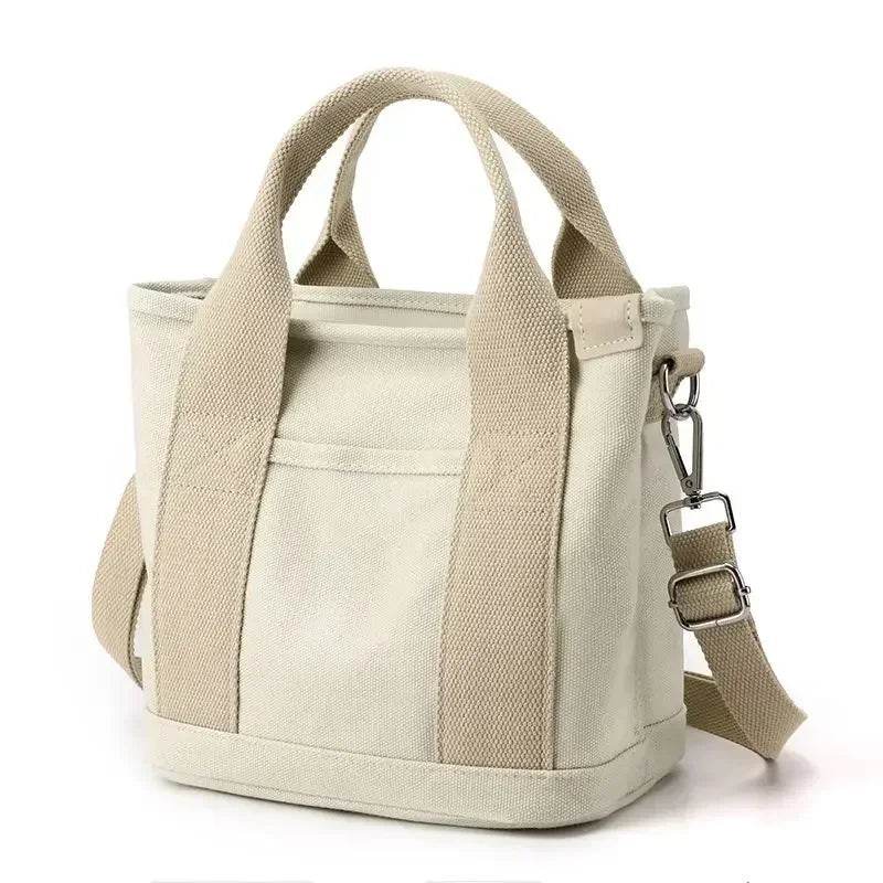 Small Bag with Zipper This Thousand Layer Bags Small Lady Single Shoulder Portable Thickened Canvas Mobile Phone Bucket Tote Bag