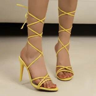 Women Round Toe Strap High-heeled Sandals Women Platform Slippers Female Summer Gold Fashion Sexy Pumps Flip Flops Zapatos Mujer - Imbasat