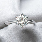 Anziw 2CT 3CT Moissanite Ring Ring 925 Sterling Silver