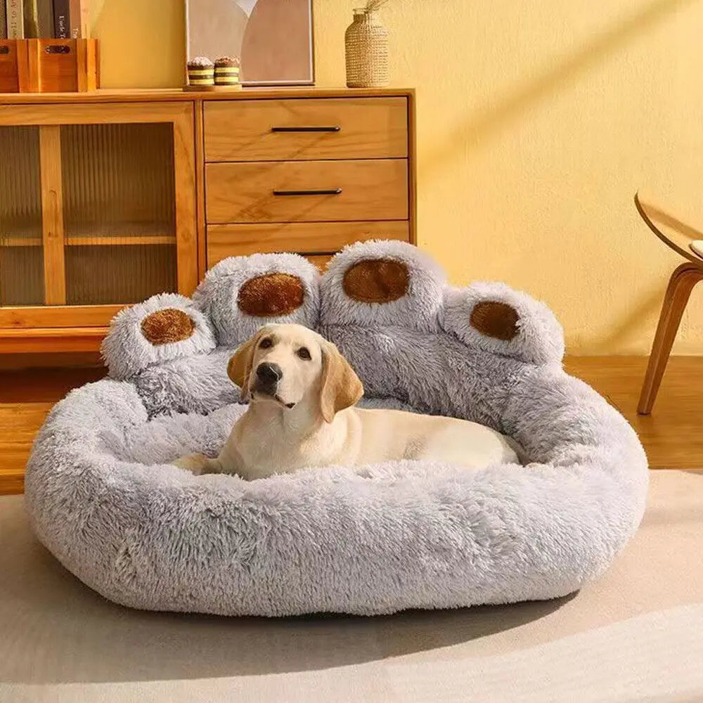 60/90cm Fluffy Dog Bed For Large Round Dog Bed Super Soft Cat House Plush Cat Nest Winter Warm Dog Pet Bed