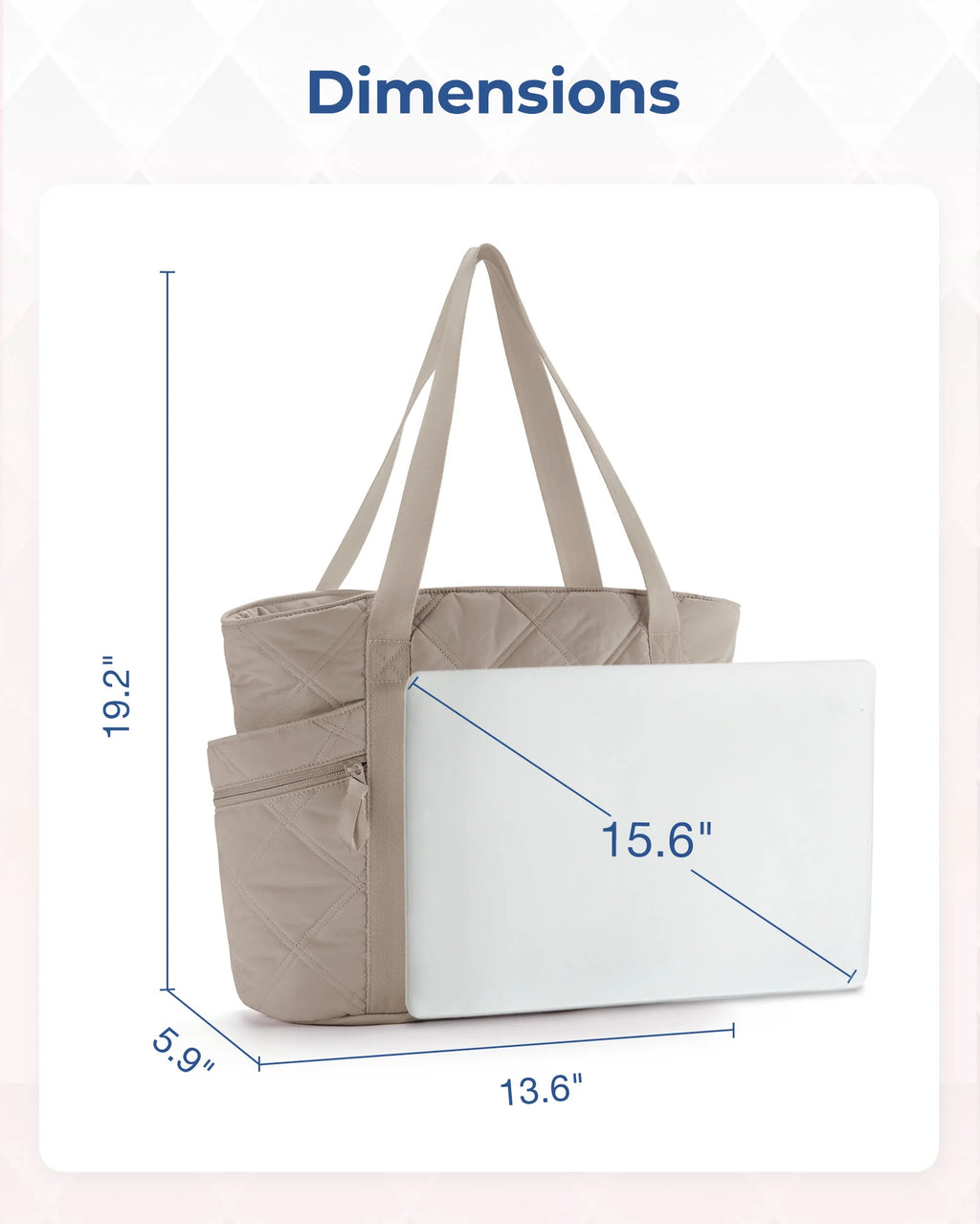 BAGSMART Tote Bag, Puffer Tote Bag