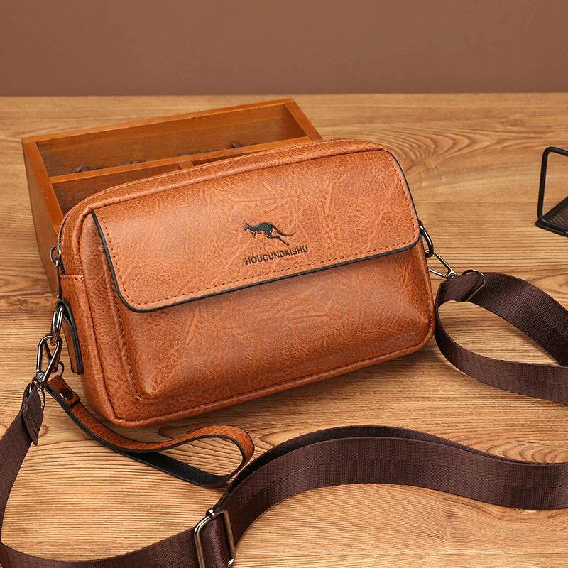 Male Crossbody Waterproof Designer Classic Messenger Bags Pouch Men's Handbag Shoulder Bag Luxury Men Boy Leather Husband - Imbasat