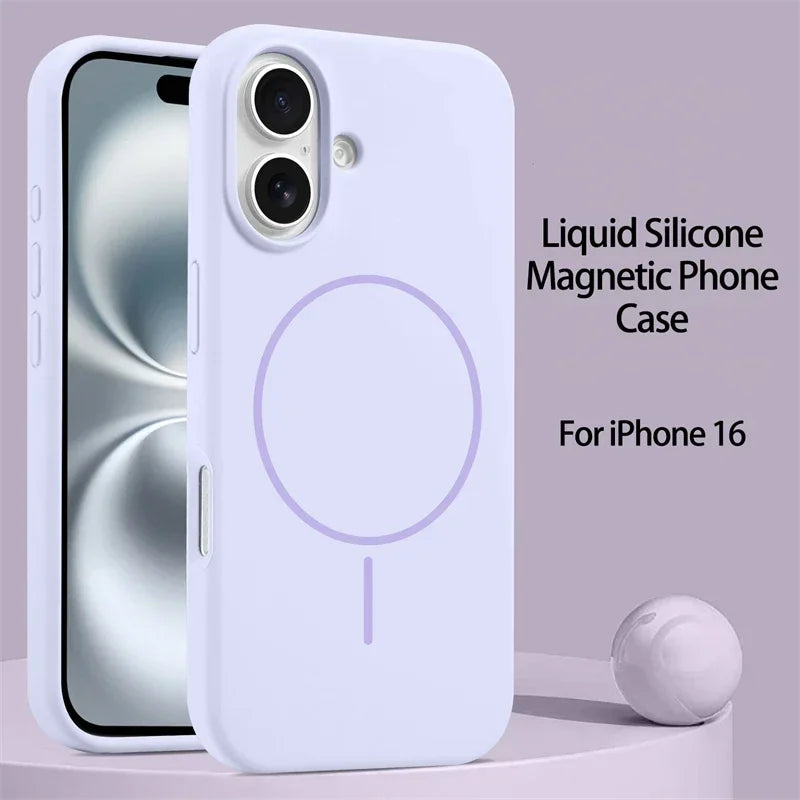 New Original Liquid Silicone Magsafe Case For iPhone 15 14 16 Plus 11 12 13 16 Pro Max Funda Magnetic Wireless Charge Soft Cover